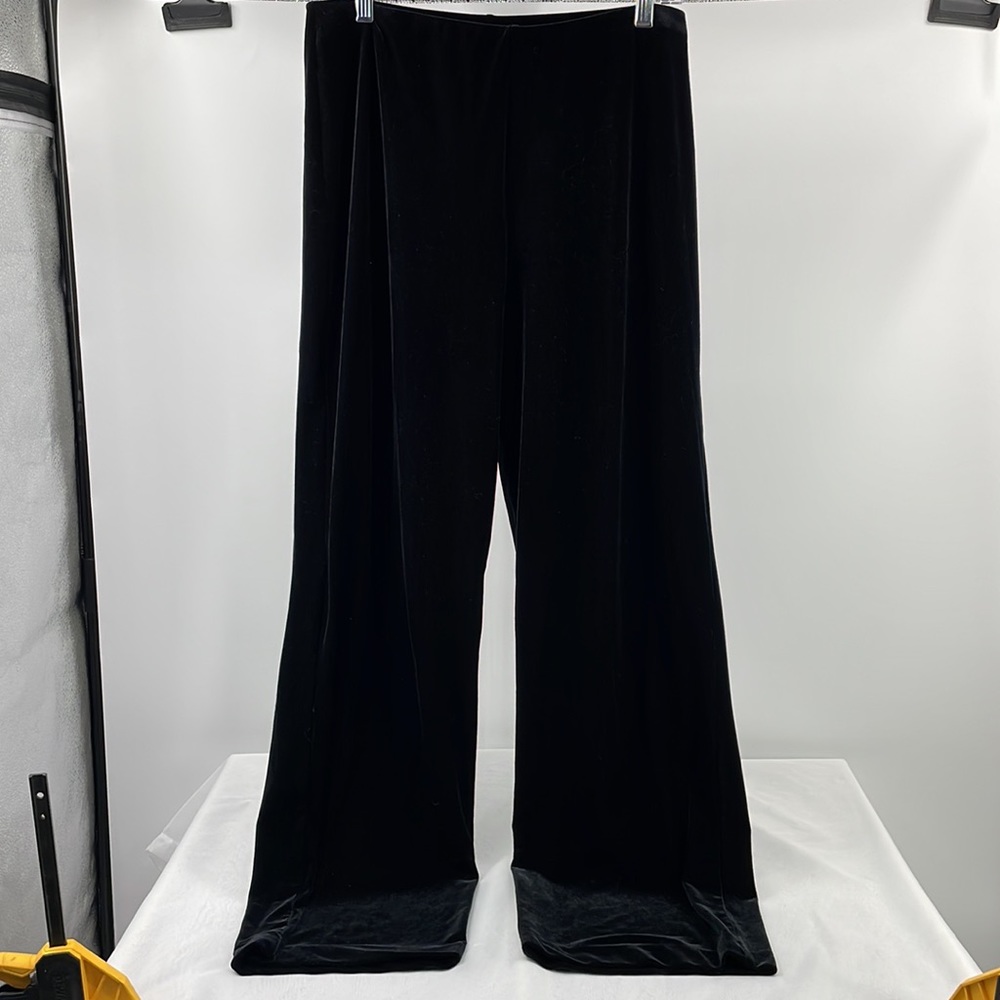 Alfani Black Pull On Velvet Pants Medium